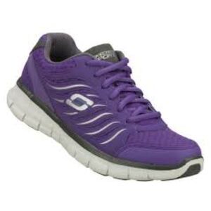 Skechers Women's Purple Sport Flex Sole Lace Up Run Casual Shoes Size 7.5